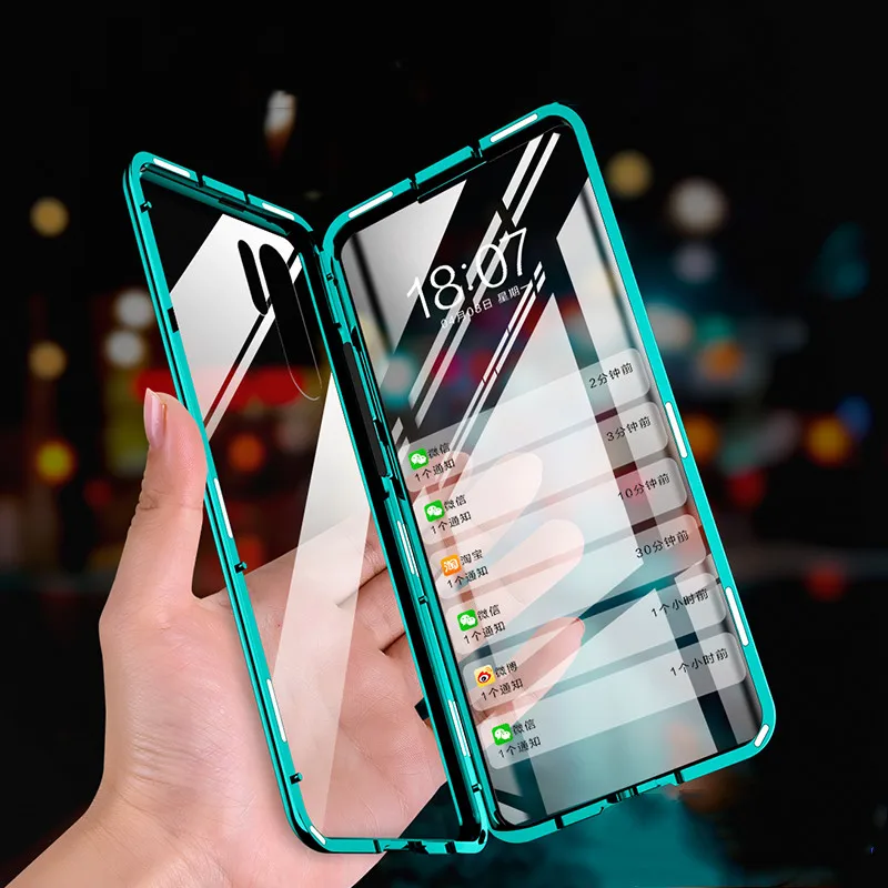 Najtaniej 360 pełna ochrona obudowa z adsorpcją magnetyczną przód i tył szkło hartowane pełna ochrona ekranu dla Huawei P20 P30 Pro Lite