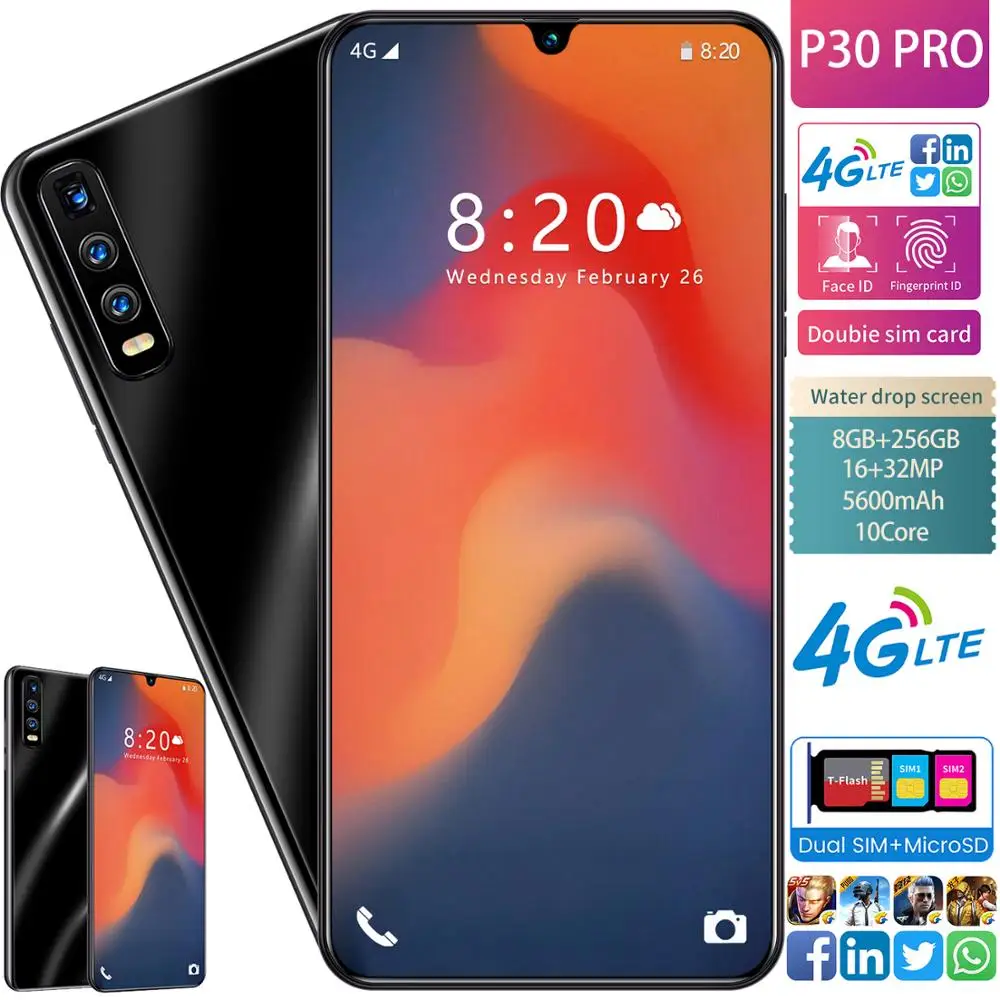 2020 P30Pro Mobile Phone 8G 256G Dual SIM Card 6.7