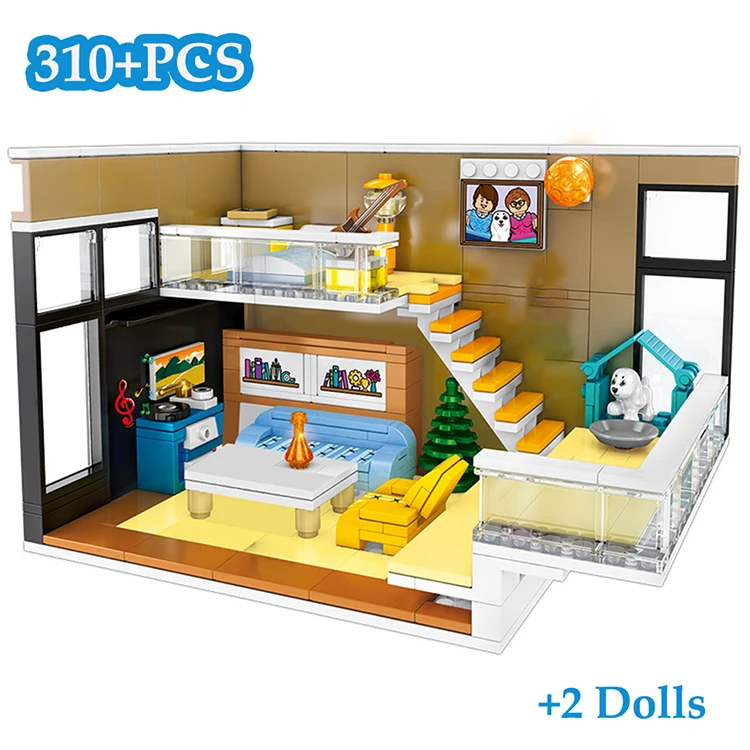 

310PCS MOC Nordic Household Building Blocks Kit Creative Architecture House Model Figures Bricks Educational Toys For Children