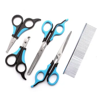 

Dog Grooming Scissors Kits Curved Scissor Set Perfect for Pet Grooming Curved Tesoura Puppy Cat Hair Thinning Shears Combing