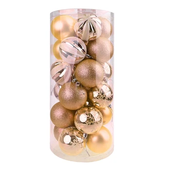 

24pcs Merry Christmas Balls Shatterproof Hanging Xmas Tree Ornaments Decoration 94PF