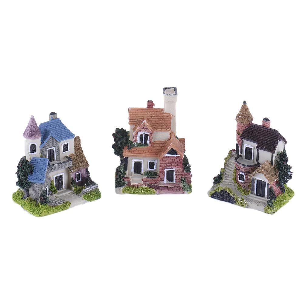 Mini Landscape Decorative Accesseries For Birthday Gifts Fairy Garden House Statue Home Decoration Outdoor Decor Zicoco Dollhouses Miniature Landscape Resin Castle House Patio Lawn Garden Outdoor Decor