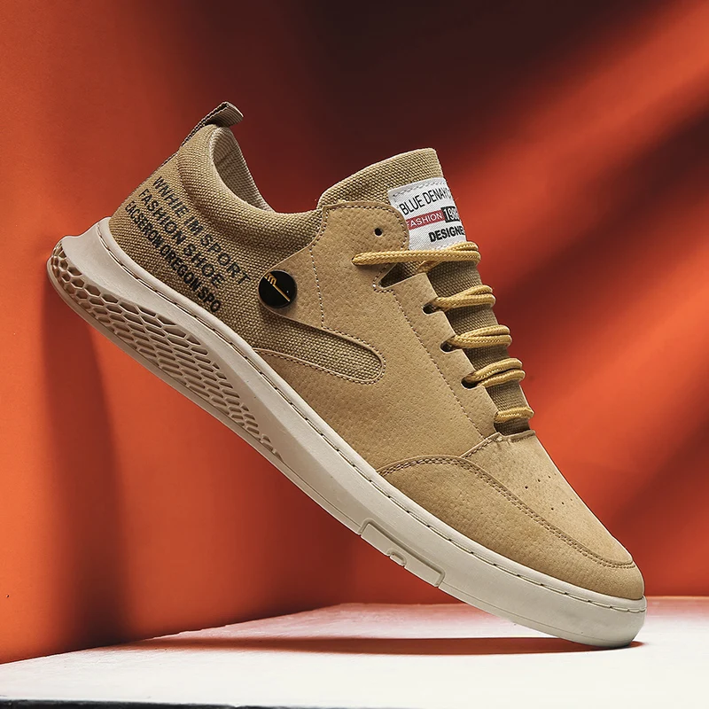 Мужские парусиновые кроссовки с прострочкой на вулканизированной