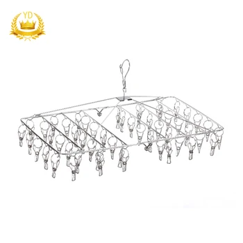 

Hot Stainless Steel Bold 52 Clip Sock Rack Multi Clip Sun Drying Rack Multi Function Clothes Drying Rack