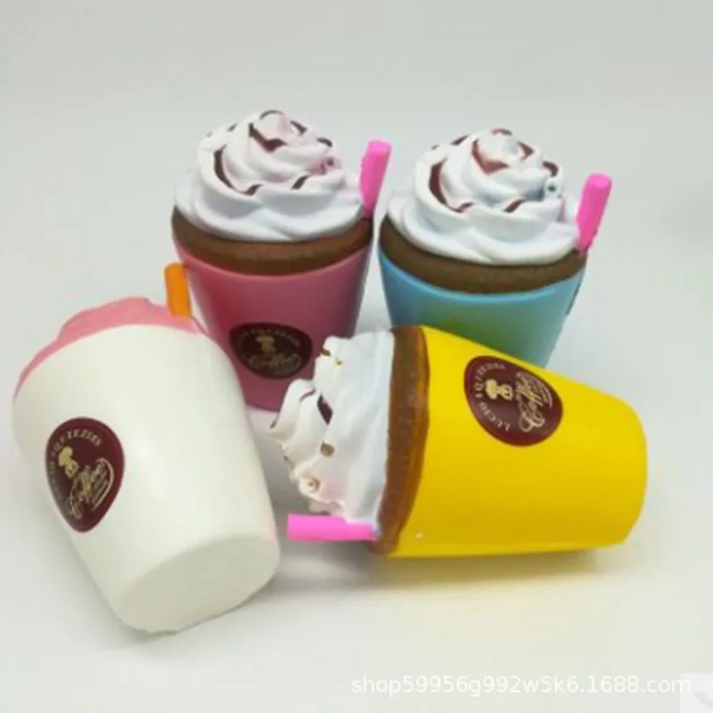 

Pu Memory Foam Ice Cream Cup Pu Memory Foam with Straw Tea Cup Coffee Cup Memory Foam Cup with Straw Toy