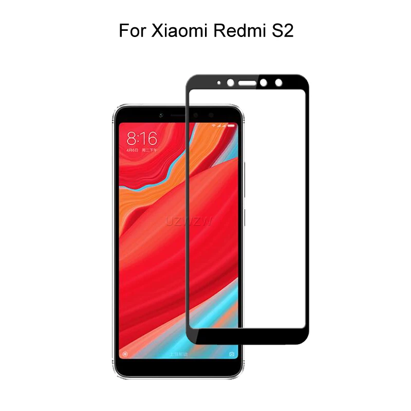 Закаленное стекло для Xiaomi Redmi S2 полное покрытие 2.5D защита экрана защитное