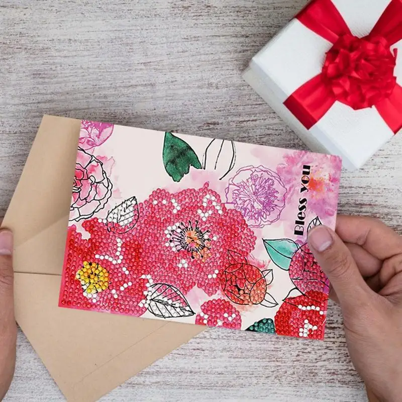 DIY алмазная живопись цветы поздравительная открытка День рождения Валентина благословение подарок поздравительная открытка