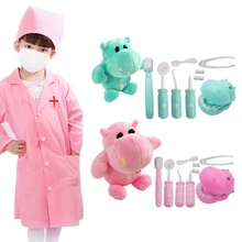 Набор для игры в доктора, 9 шт., зубные зубы, модель, ролевые игры, игрушки с бегемотом, плюшевая кукла для детей, малышей
