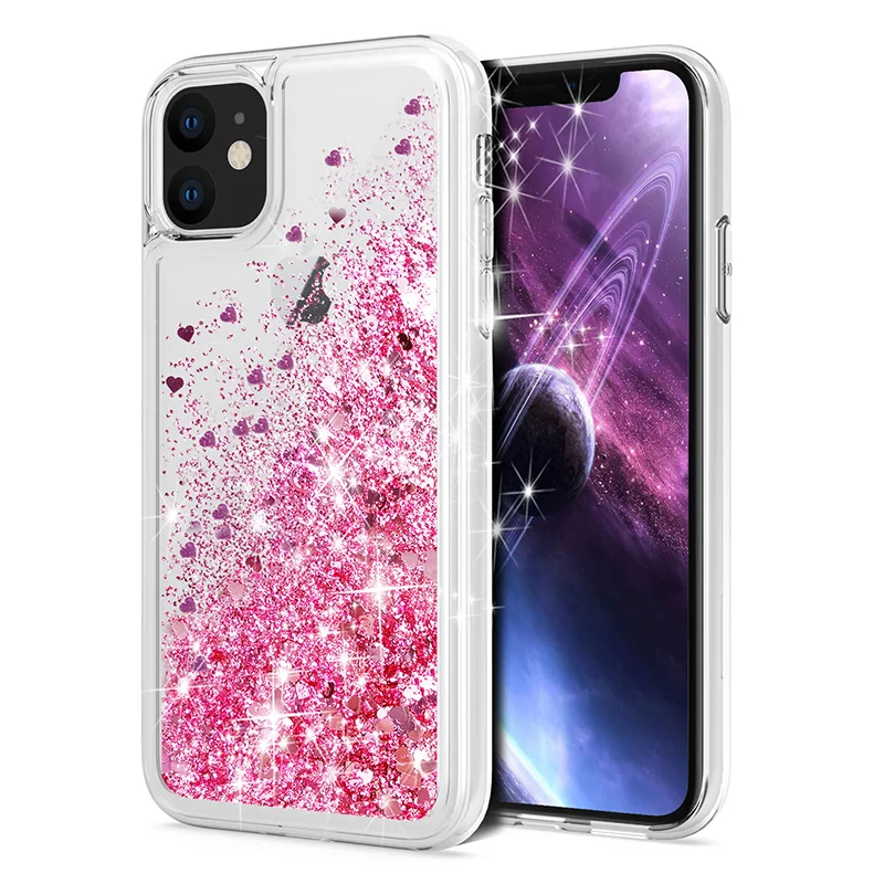 

Glitter Flowing Liquid Sparkle Shockproof Phone Quicksand Case for iphone 11 XI Plus MAX 6.1 6.5 5.8 Phone Protection Case