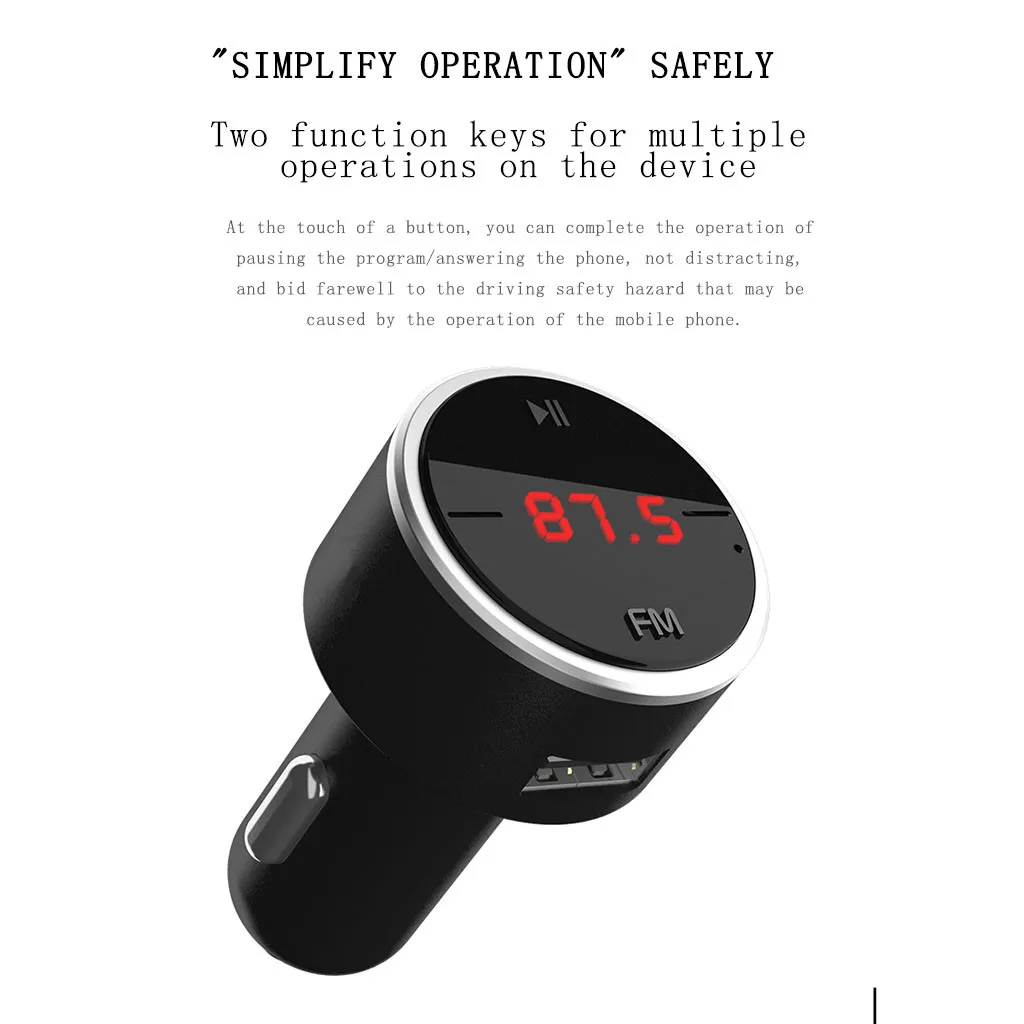 Автомобильный Bluetooth fm-передатчик, двойной usb порт, автомобильное зарядное устройство, автоматический модулятор, mp3-плеер, автомобильный прикуриватель, комплект для громкой связи, новинка 5V3. 1A