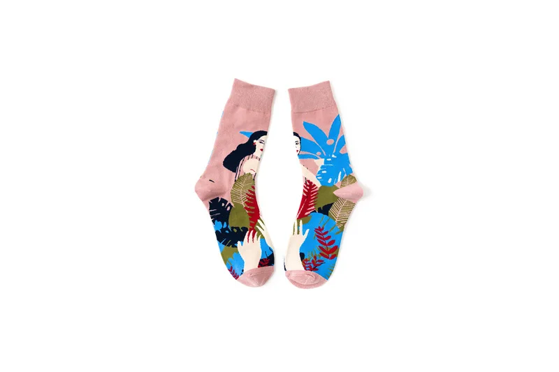 1 пара, модные женские хлопковые носки, животные, растения, Belle, креативные, Европа, Harajuku, унисекс, забавные, Япония, милые, с вырезом, повседневные, уличное искусство, носки