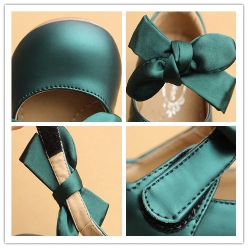 Детская нескользящая Мягкая обувь для девочек с однотонным бантиком из
