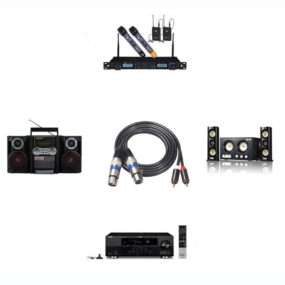 1.5m 2RCA  2XLR -  ̺ ̾, ˷̴ ձ , ƿ ձ ĳ , ũ ͼ  