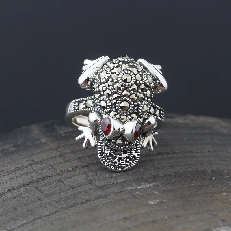 S925 sterling silver jewelry lucky gold chan open ring women's new ring