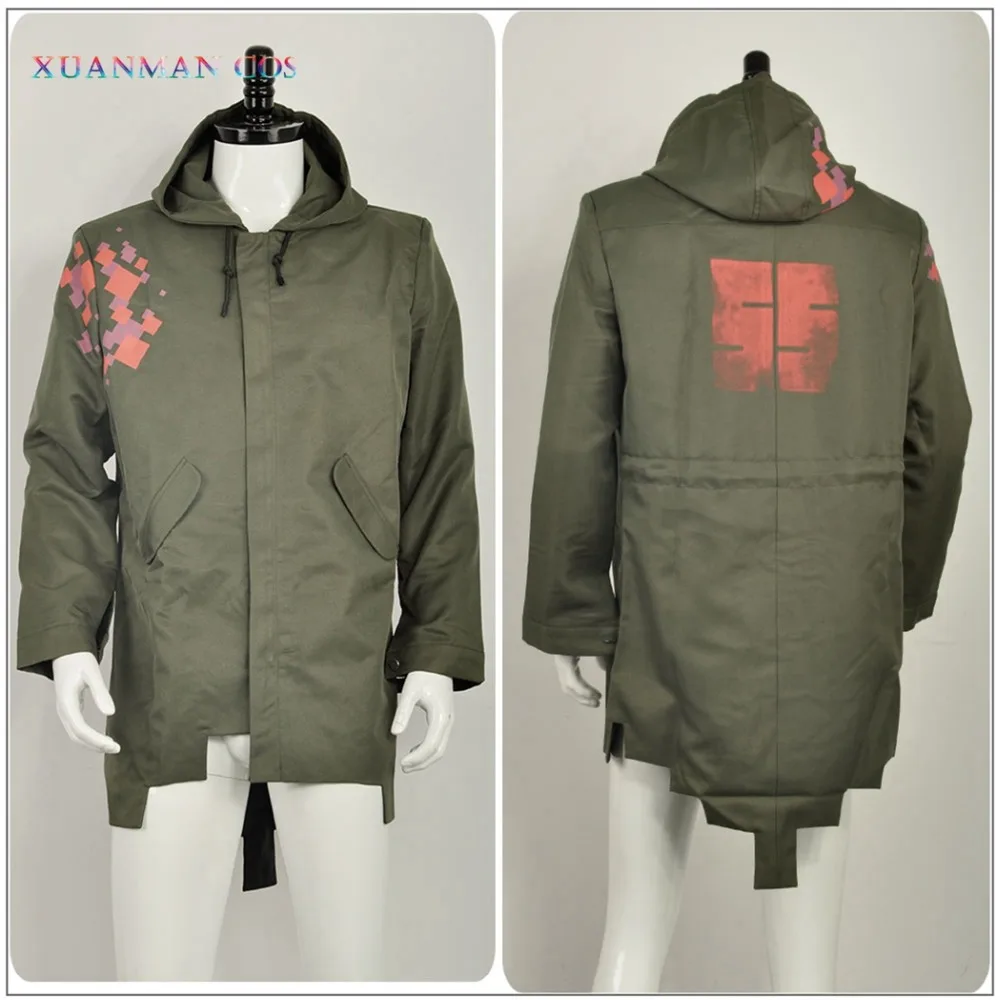 Super Danganronpa 2 Nagito Komaeda Nagito Army Green Color Jacket ONLY Cosplay Costume Clothing Custom with Real Pockets (2)