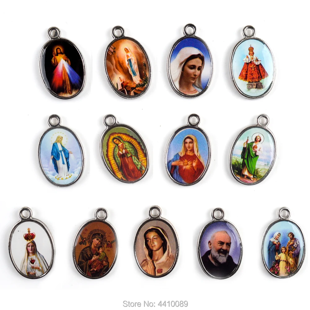 

25*16 mm Religious Pendant Cathlic Saint Figures Many Picture For Selection