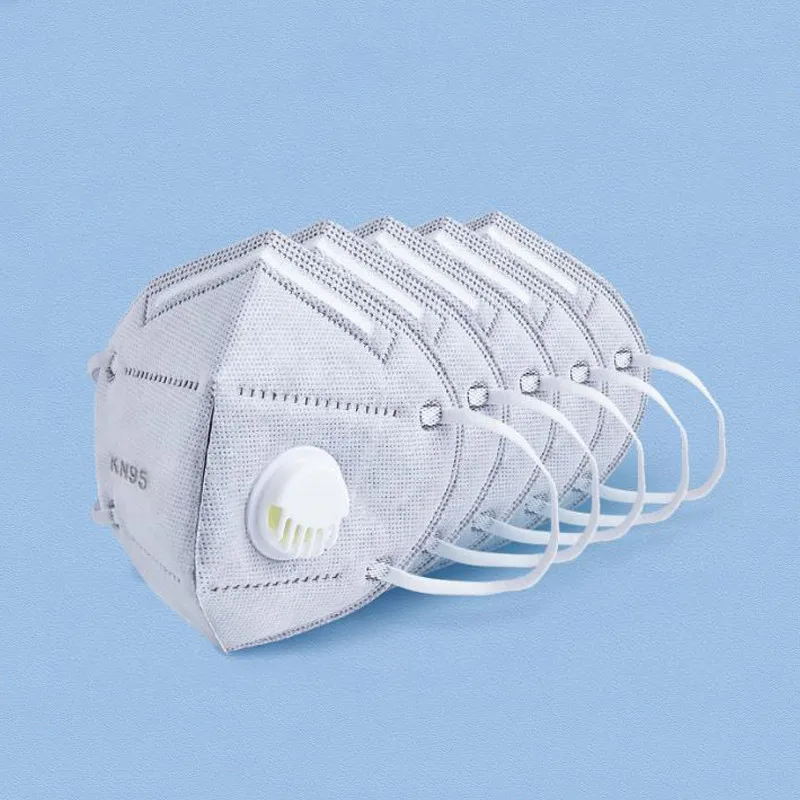 

10 Pcs KN95 Mask Respirator Face Mask with Breathing Valve Safety Protect Equipment 95% Filter Features as KF94 FFP2