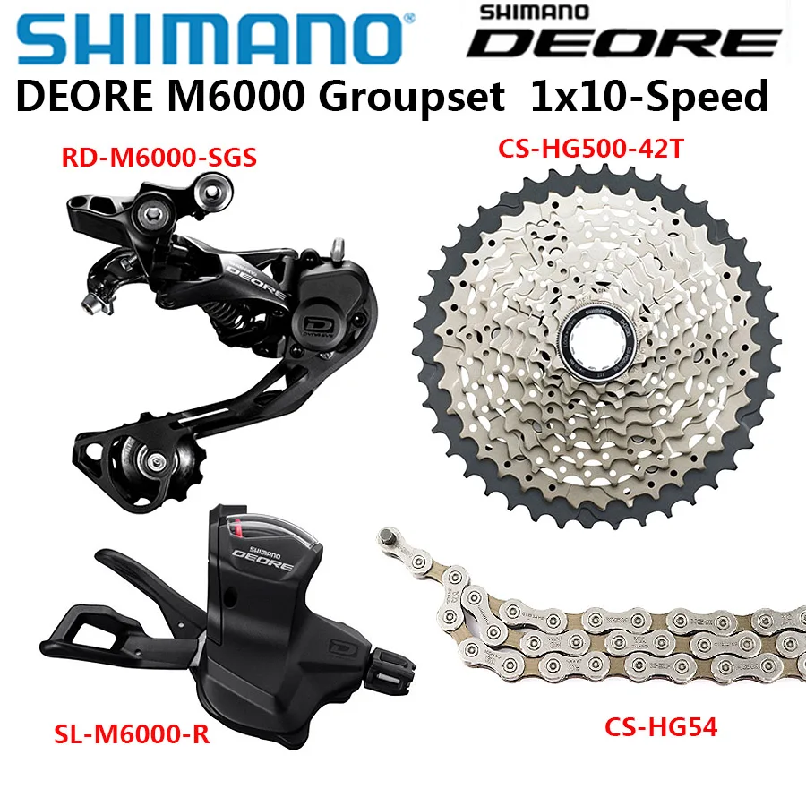 Shimano DEORE M6000 Группа Комплект горного велосипеда MTB 1x10-Speed 11-42 T/46 T M6000 переключатель заднего хода KMC цепь sunracing