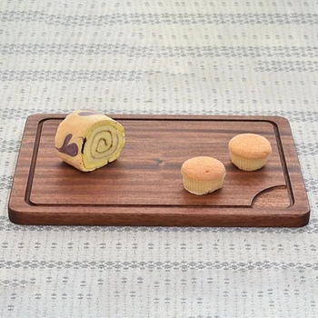 

Cutting Board with Juice Groove - Best Kitchen Steak Chopping Board, Multipurpose Thick Sapele Wood Food Tray