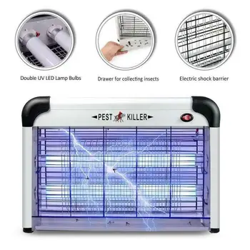 

20W UV Night Mosquito Killer Lamp Electric Control Fly Bug Insect Trap Zapper Pest Mosquito Repeller 2800 Volt Electronic Shock