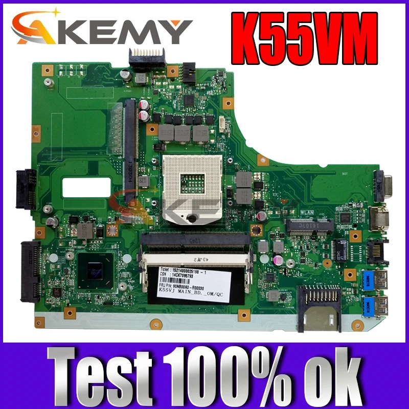 Материнская плата Akemy K55VM для ноутбука ASUS K55VJ A55V оригинальная материнская |