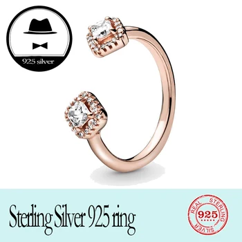 

2020 new FIT original logo authentic 100% 925 sterling silver pan ring for women fashion luxury temperament rose gold jewelry