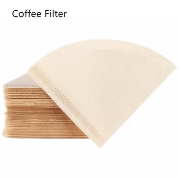 

100 Pieces 1-2 Cup Wooden Hand V60 Drip Paper Coffee Filter 102 coffee strainer Bag Espresso Tea Infuser Accessories