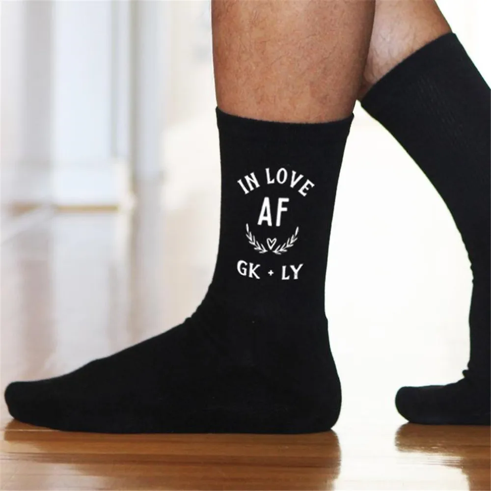 Изготовленные на заказ забавные Свадебные носки с именем датой гостями