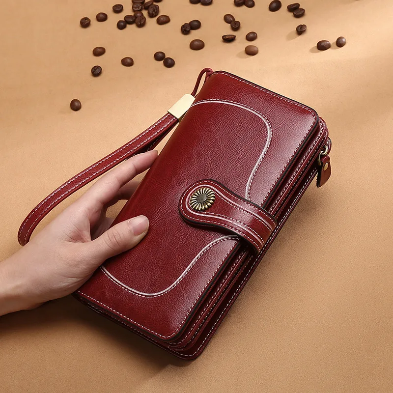 

RFID Large-Volume Feature Women's Long Wallet Cross Border Hot Selling Europe And America Retro Embossing Clutch Currently Avail