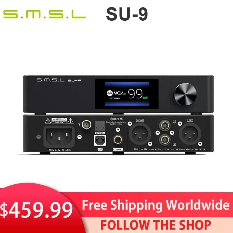 SMSL SU-9 MQA Audio DAC ES9038Pro XMOS DSD512 PCM768kHz32Bit Bluetooth 5 0 UAT LDAC USB сбалансированный выходной