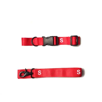 

Fashion Designer Dog Collar Leash Set French Bulldog Walking Outside Leading Rope Luxury Letter Print French Bulldog Accessories