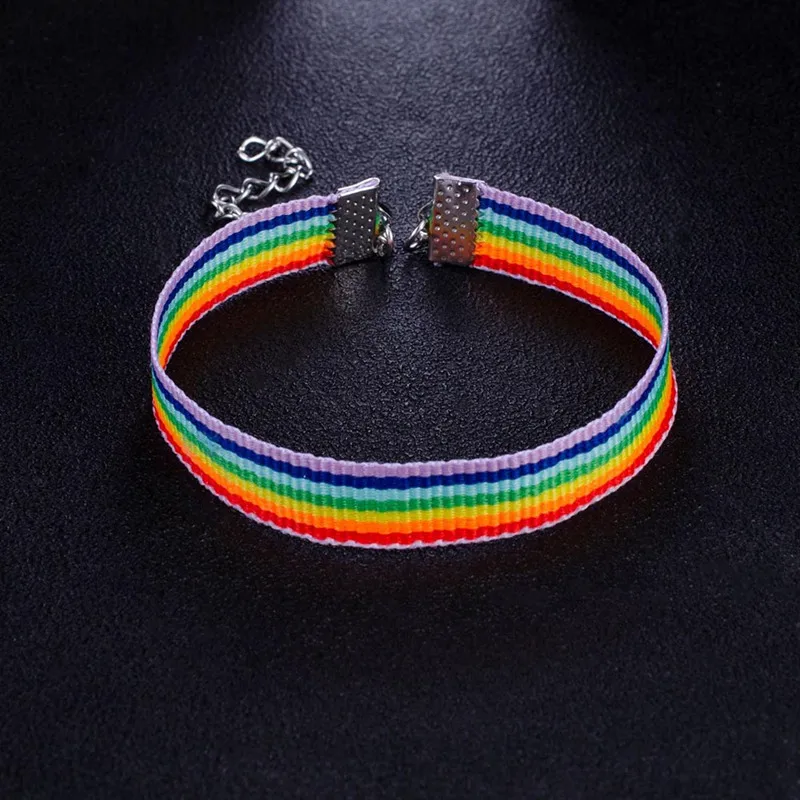 LGBT Rainbow Bracelets for Men Women Colorful Friendship Wristband Simple Causal Sport Wrist Chain Adults Jewelry