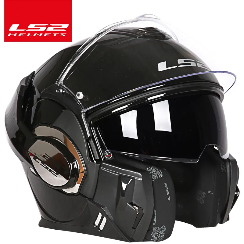 LS2 FF399 мотоциклетный шлем Новое поступление задний сальто шлем LS2 - Цвет: bright black