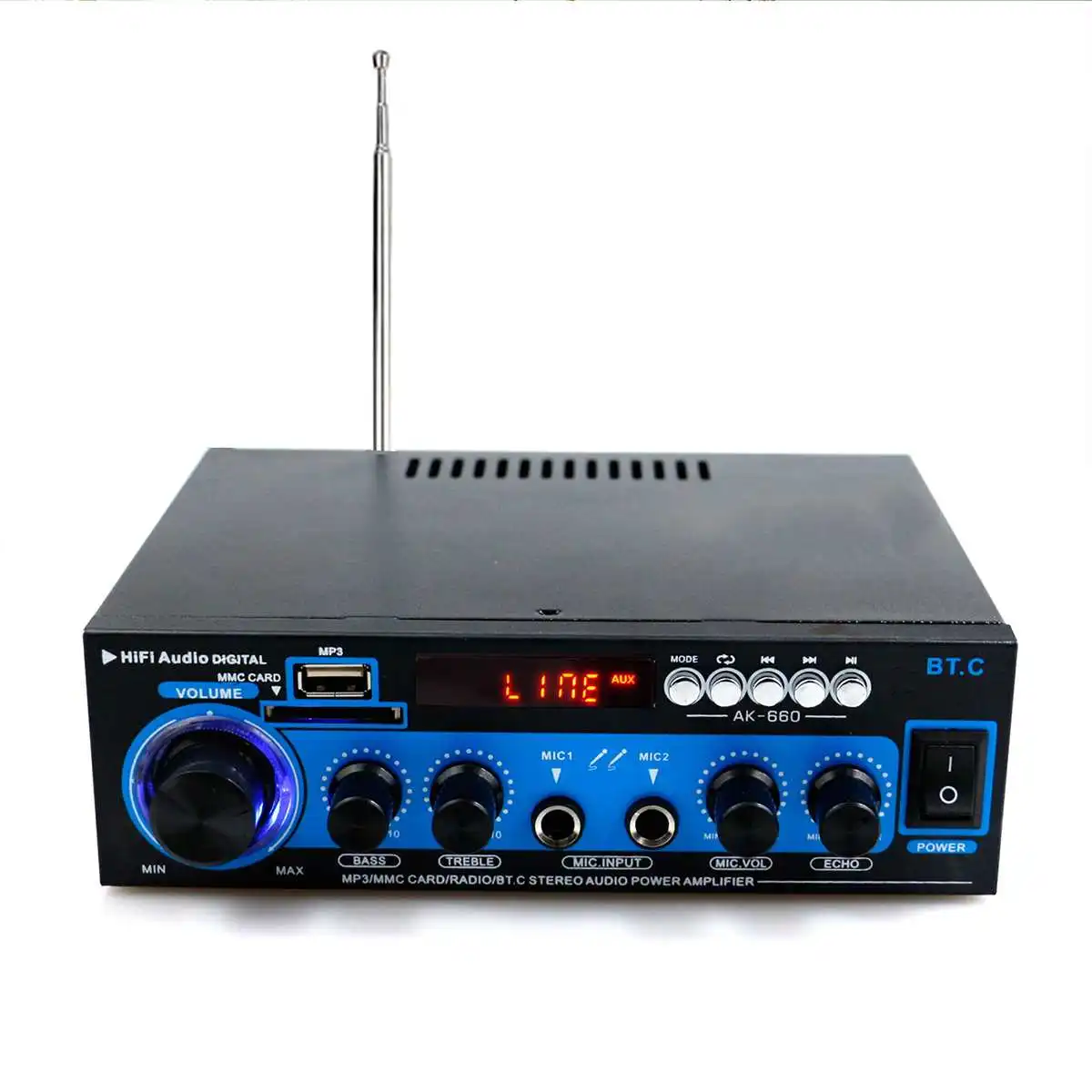 500 Вт+ 500 Вт усилитель звука для автомобиля двухканальный выход Hi-Fi аудиоусилитель bluetooth высокая точность стерео fm-радио с пультом дистанционного управления Contr