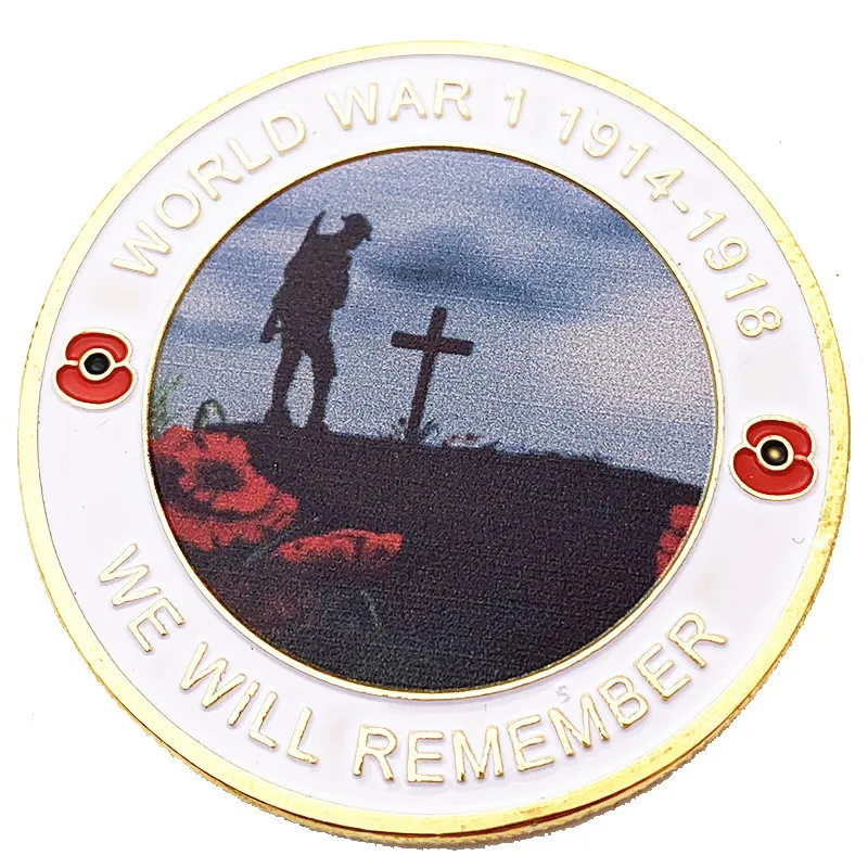 

Germany War 100 Anniversary Gold Plated Free Peace Commemorative Coins Collection Cross Belief Gold Coin War Coins