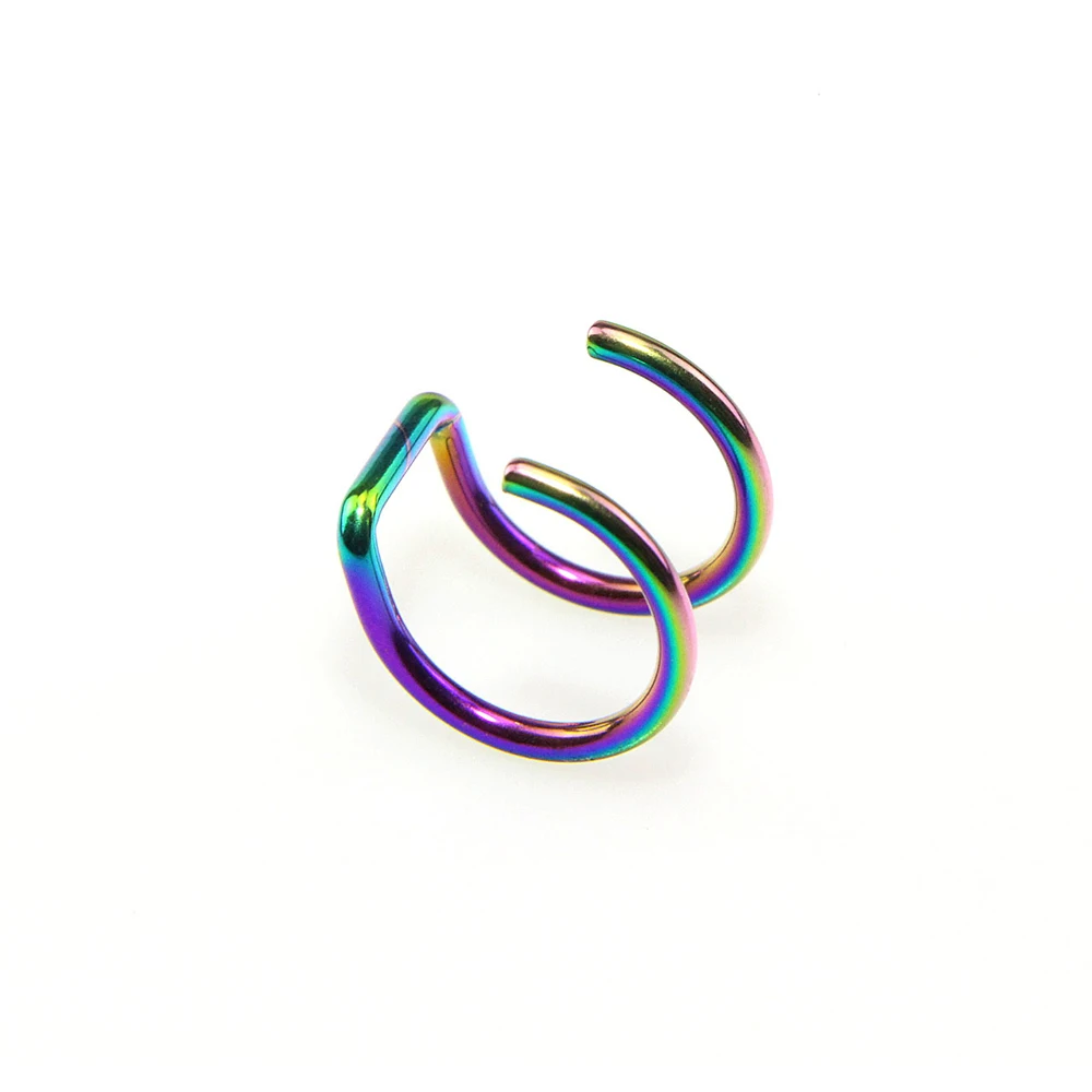 Clip On Wrap Earring 2PCS Stainless Steel Ear Cuff Body Piercing Jewelry