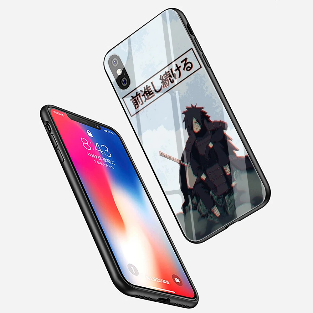 EWAU madara Uchiha Наруто закаленное стекло чехол для телефона iPhone 5 5S SE 6 6s 7 8 plus X XR XS 11 pro Max