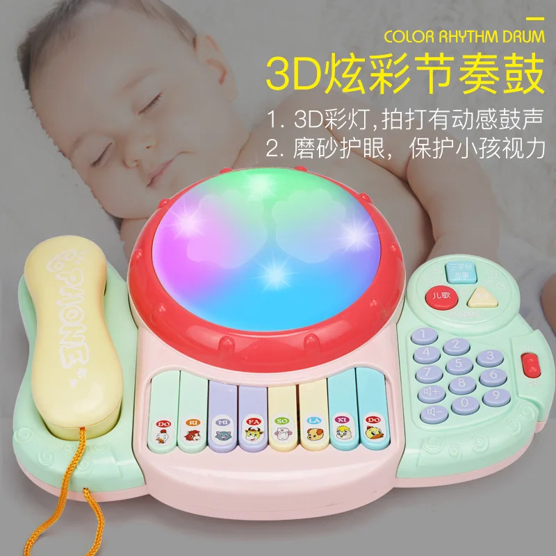 Эмуляция Игрушка Дети Музыка мобильный телефон младенец ребенок фиксированный телефон набор эффективный 0 Дети 6-12 месяцев есть