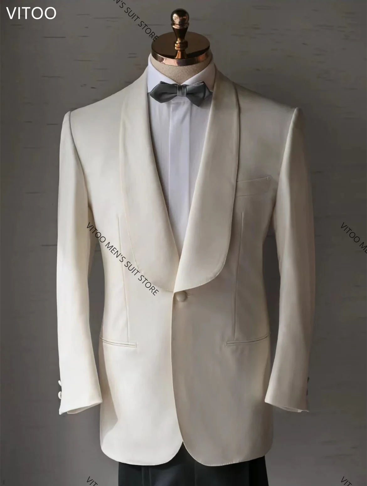 

White Men Suits Casual Marriage Groom Blazer Pants Custom Homme Tuxedo Men's For Wedding Party Dress Coat Pant Latest Design Set