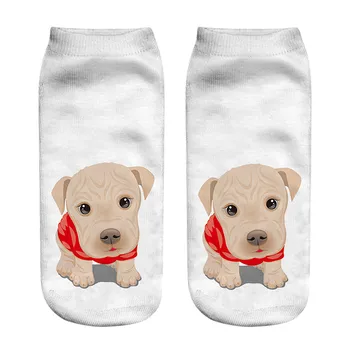 

3D Graffiti Printed Bear pattern Anklet Socks Funny Unisex Short Casual Socks warm socks for women calcetines invierno mujer