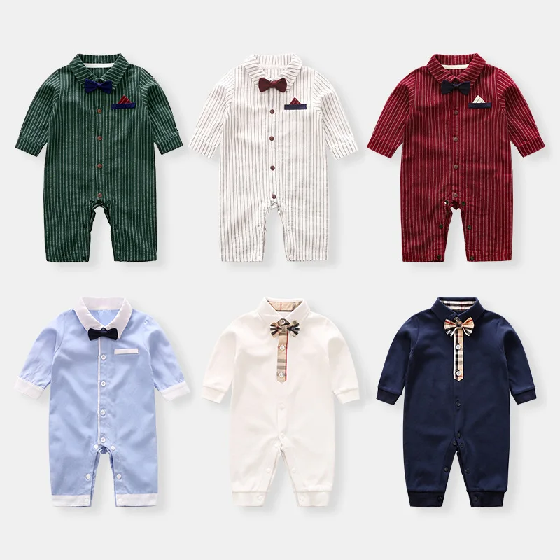 

Autumn/winter baby clothes new 2019 cotton gentleman baby hayi long-sleeved baby climbing suit baby clothes