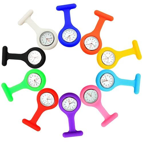 Повседневный Женский кармашек для часов Часы Милые силиконовые часы для Медсестры Брошь кармашек для часов Туника часы с кварцевым механизмом