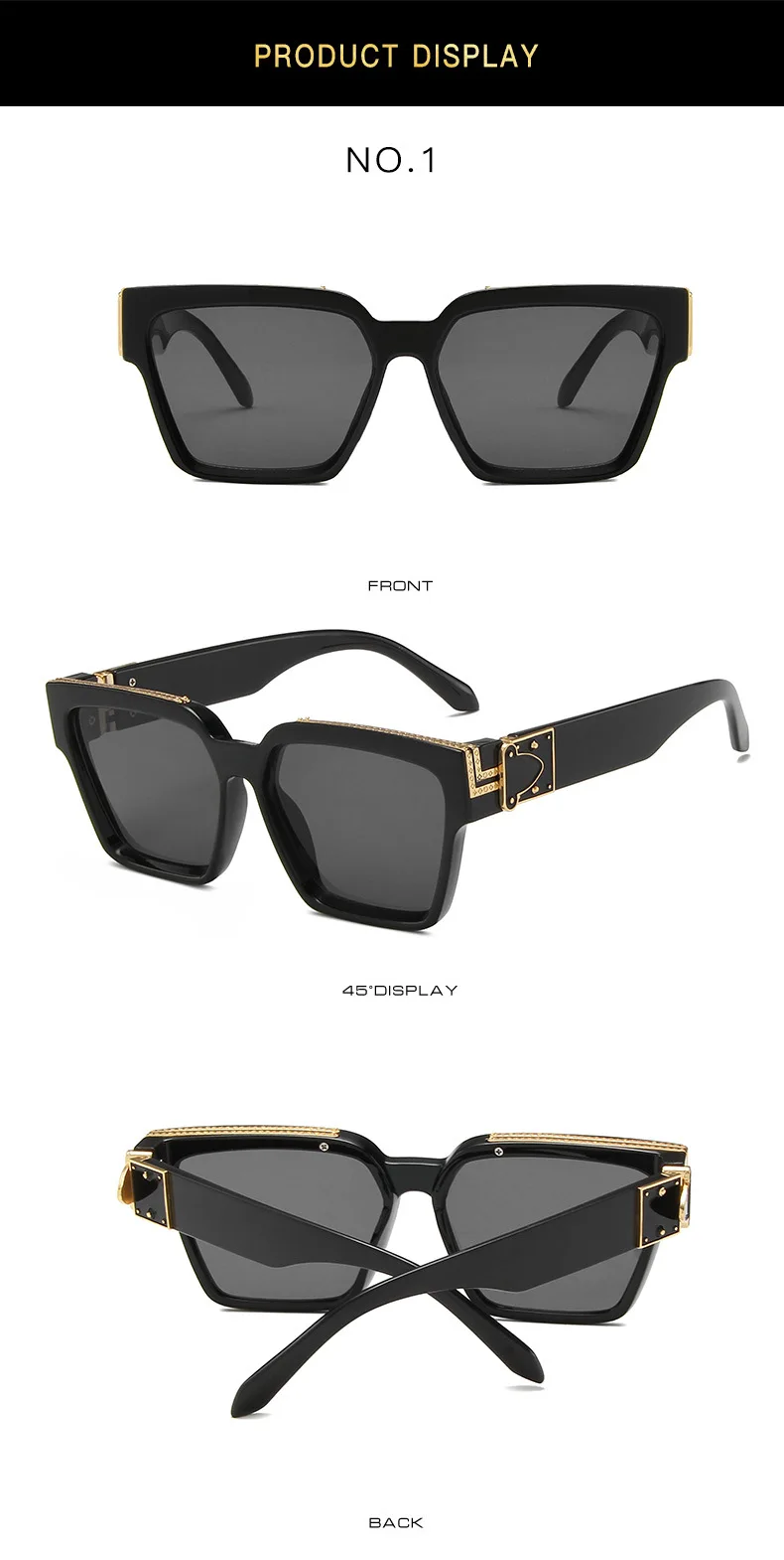 Luxury Brand Square Sunglasses Men Women Designer 2021 Trends Famous Travel Classic Vintage Men's Sun Glasses Cool Retro Shades (11)