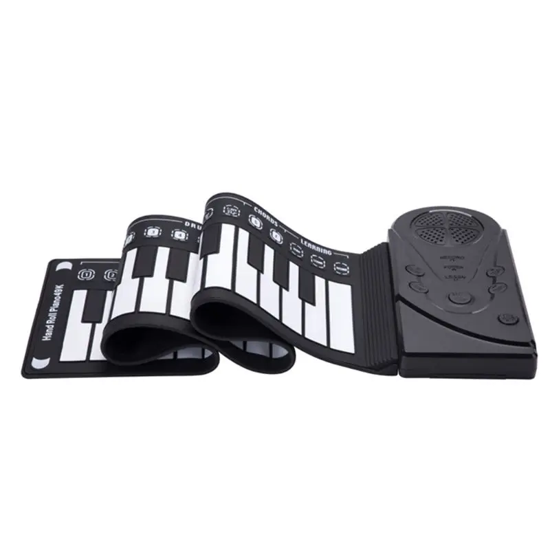 Рулонная клавиатура пианино, портативный 49 клавиш электронная рука прокатки клавиатуры образовательный инструмент для детей
