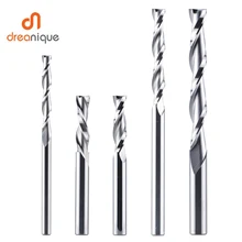 

Dreanique 1pc Solid Carbide Milling Cutter 3.175 4 6 8mm 2 Flute Spiral Router Bit Carbide End Mill Wood MDF UP cut Down cut