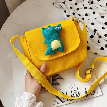 

Cute Cartoon Crocodile Women Messenger Shoulder Bags Canvas Casual Handbag Crossbody Bags Casual Ladies Flap Shoulder Bag