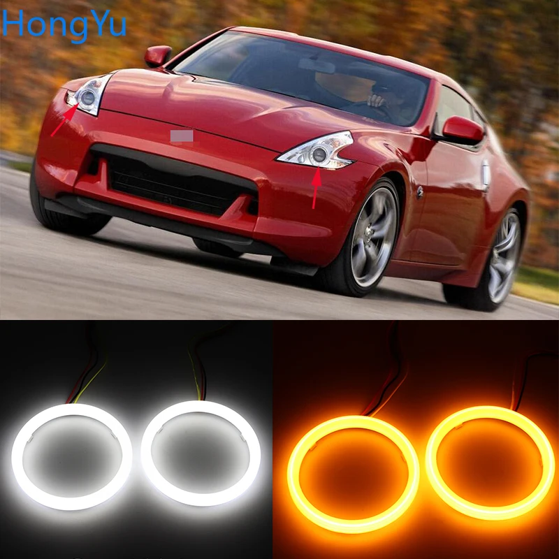 

for Nissan 370Z 2009 2010 2011 2012 2013 2014 2015 Cotton Switchback LED Dual Color Angel Eye White Amber turn signal light