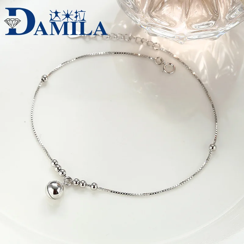 

DAMILA Amoy Supply of Goods Accessories Quintana Fine Silver Entirely Handmade Hipster Foot Ornaments Box Chain round Beads Bell