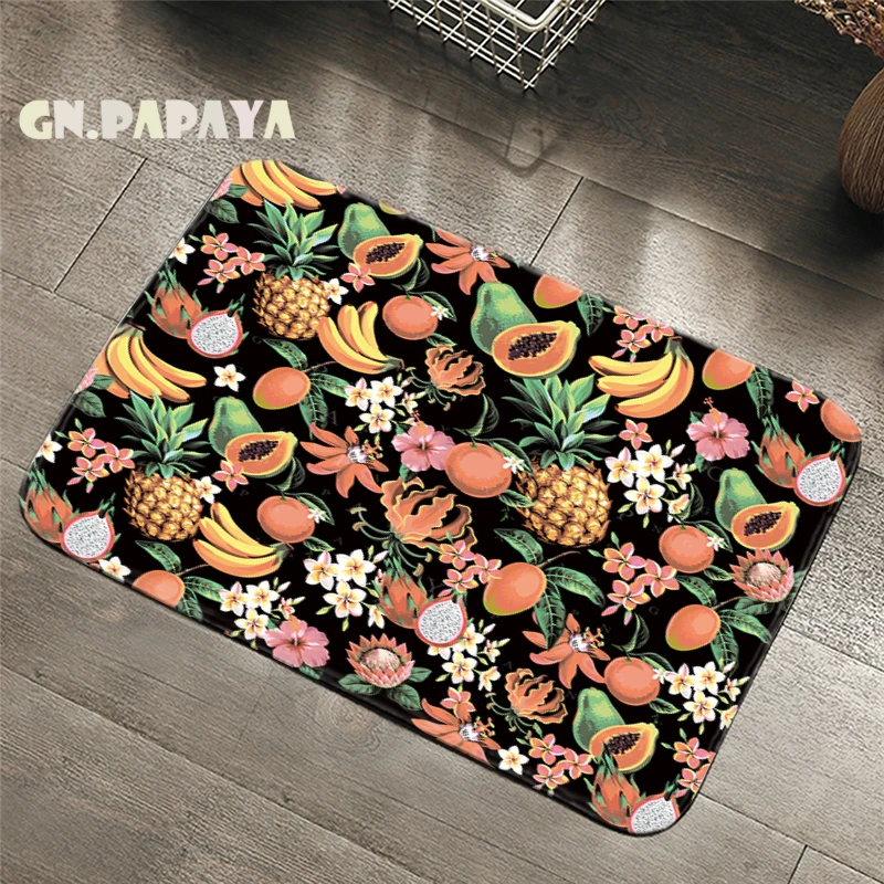 Фрукты Мандала папайя ковер богемный ванная комната коврики туалет ковры кухня тропический Лист Коврик абсорбирующий Дверной Коврик