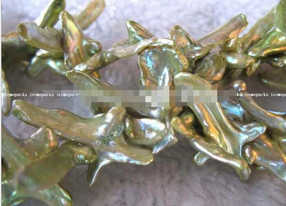 817 пресноводный жемчуг желтый зеленый крест reborn keshi 15"